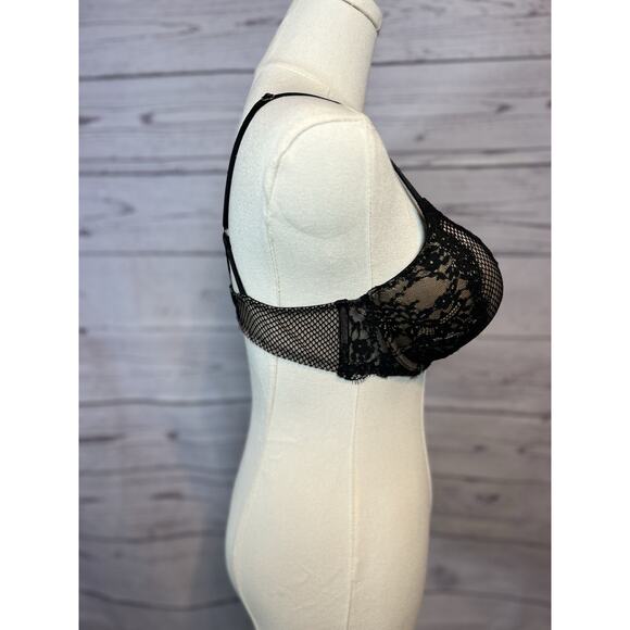 NWT Victoria’s Secret Bombshell Lace Mesh Push-Up Bra Black 36B - Picture 3 of 7